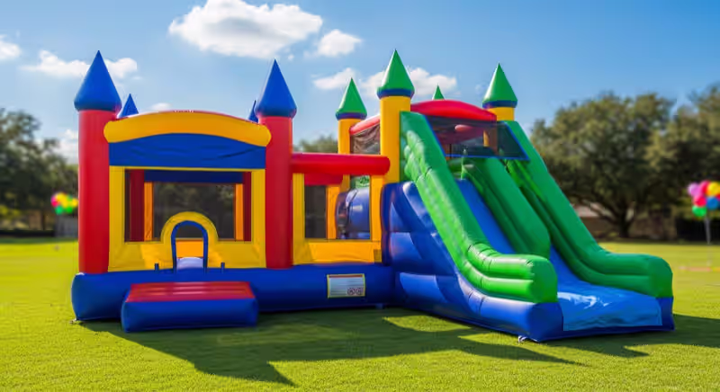 Inflable grande con resbaladilla para eventos