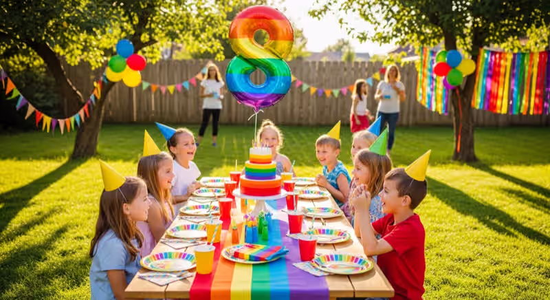 Jardín con mesas decoradas inflable y mesa de dulces coordinados CDMX