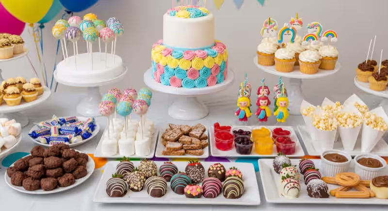 Mesa de dulces con temática mexicana para cena decembrina en Toluca