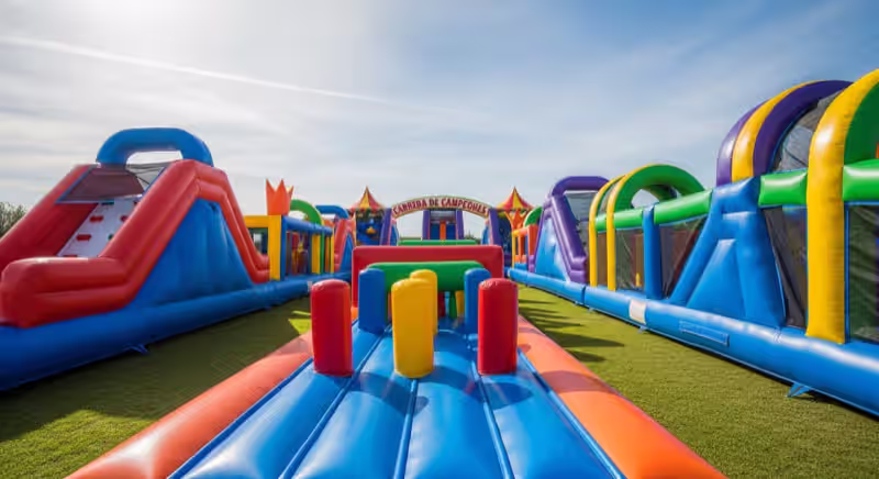 Inflable de obstáculos para evento corporativo