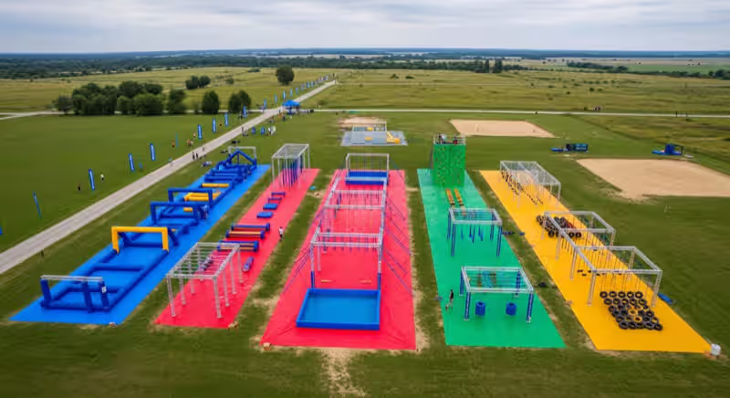 Inflable profesional instalado para evento