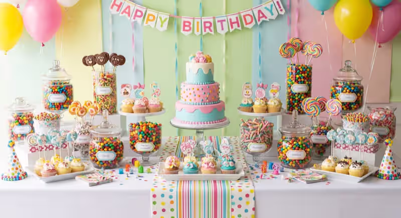 Mesa de postres con cupcakes y pastelería para evento en Toluca