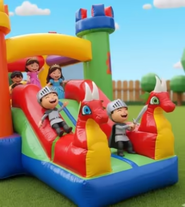 Dragones Rojos - Inflable mediano para fiestas infantiles