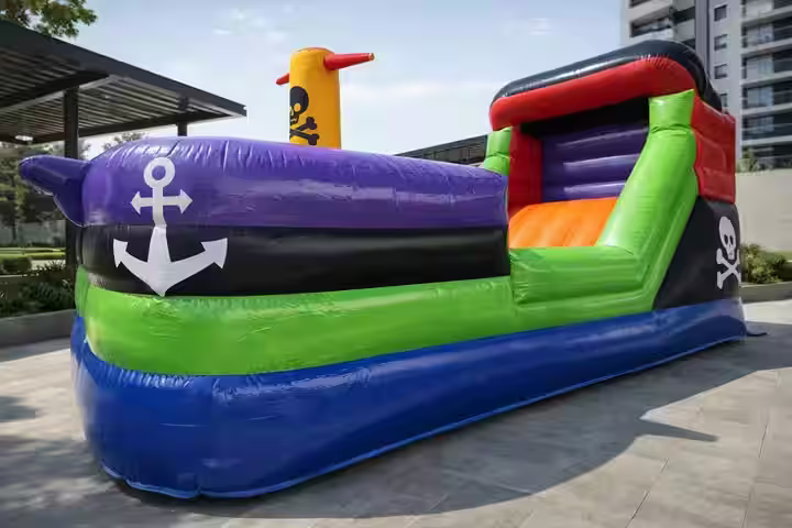 Barco Pirata - Inflable grande con tobogán