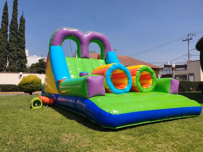 Extremo inflable ángulo 3/4 derecho - Obstáculos muros y túneles CDMX