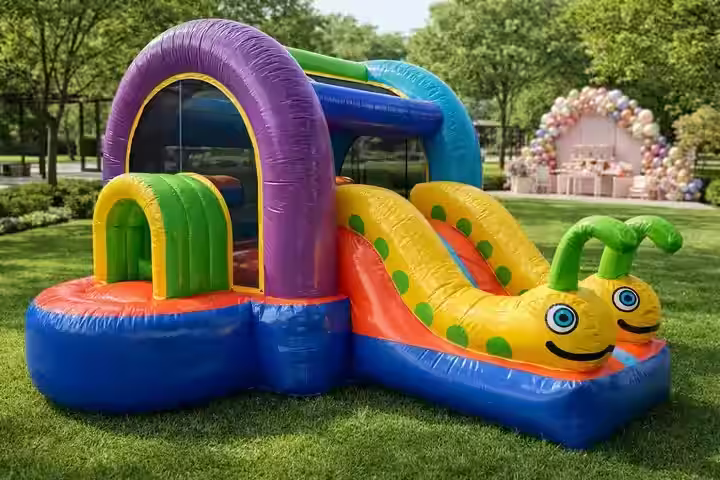 Alquiler inflable Gusanitos evento - Inflable para cumpleaños fiestas infantiles CDMX