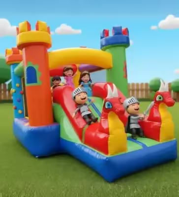 Dragones Rojos - Inflable mediano para fiestas infantiles