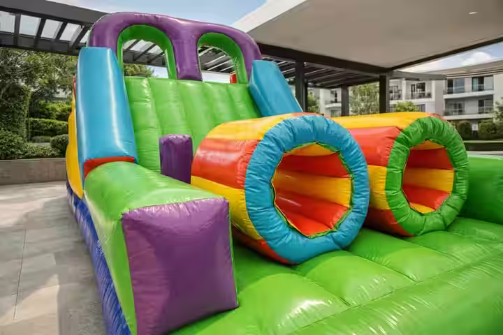 Renta de inflable Extremo - Circuito de obstáculos de 7 metros para fiestas y eventos en CDMX