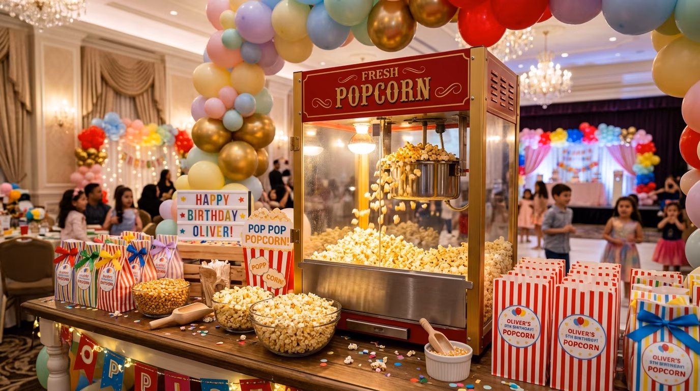 Servicio de palomitas en Salón Monkix Neza Edomex