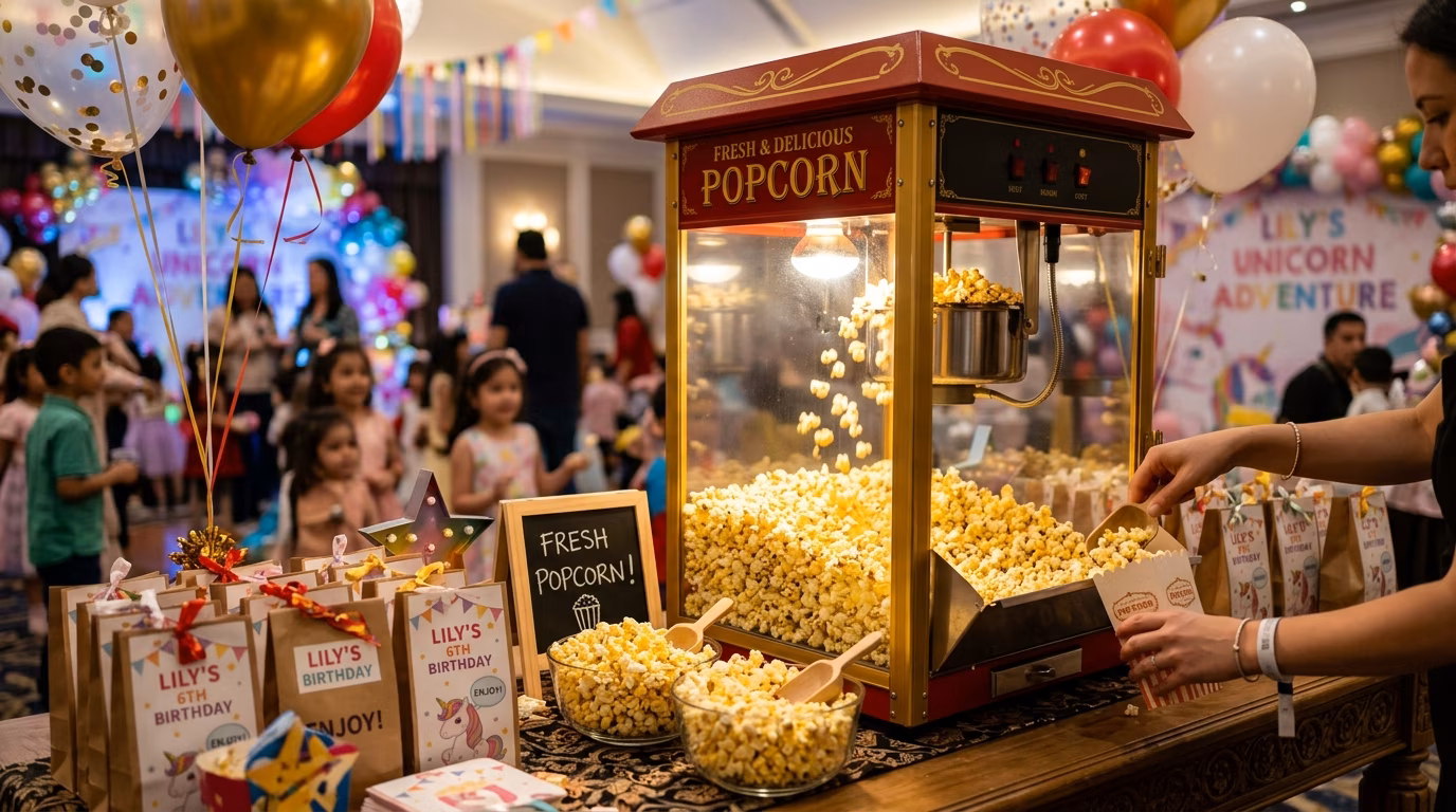 Servicio de palomitas en salón de fiestas Nezahualcóyotl
