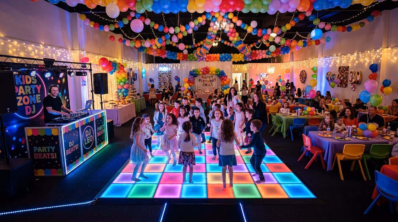 Pista de baile en Salones Algarabía, Río Consulado Venustiano Carranza