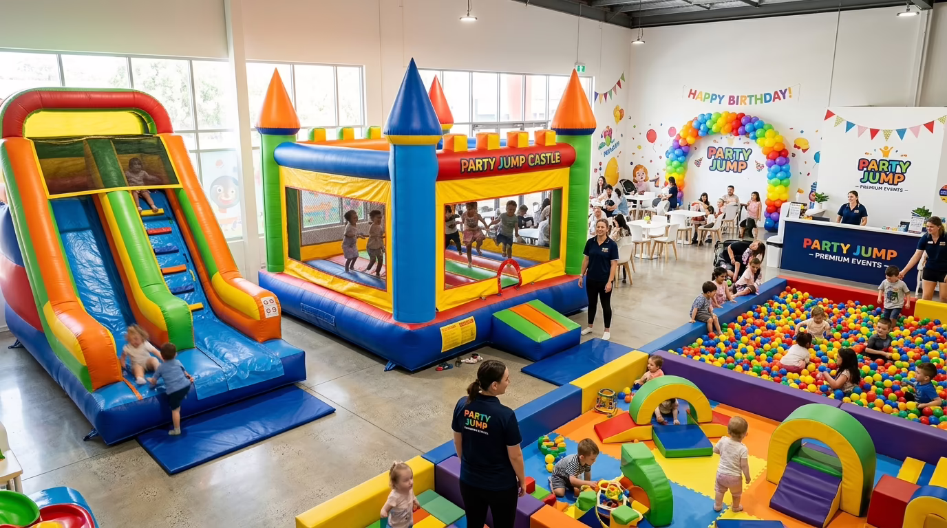 Área de juegos inflable en Fantasy Club Nezahualcóyotl